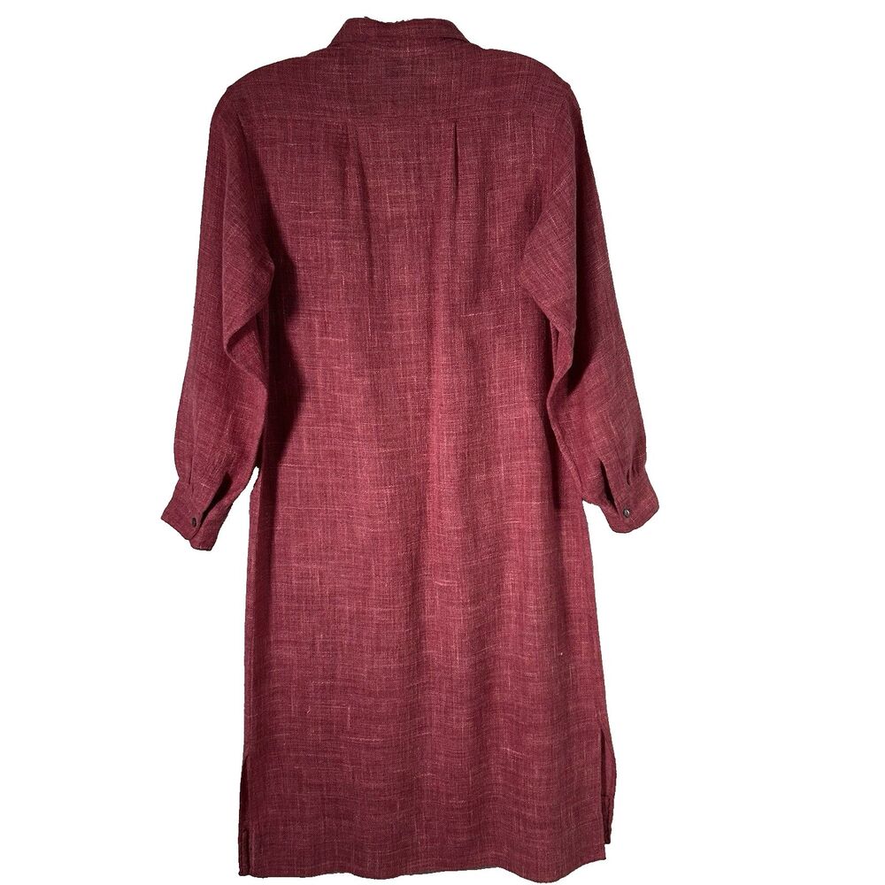 VTG Donald Davis Ireland Wool Linen Midi Tunic Shirt Dress Sz S Salmon Lagenlook - Picture 2 of 10